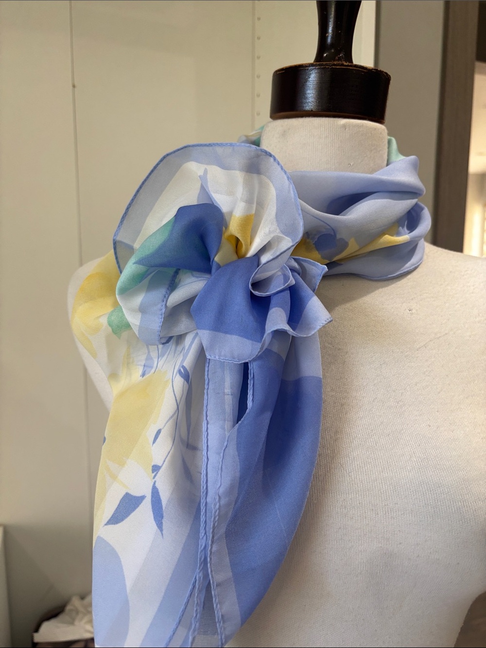 Blue and Yellow Floral Neck Scarf